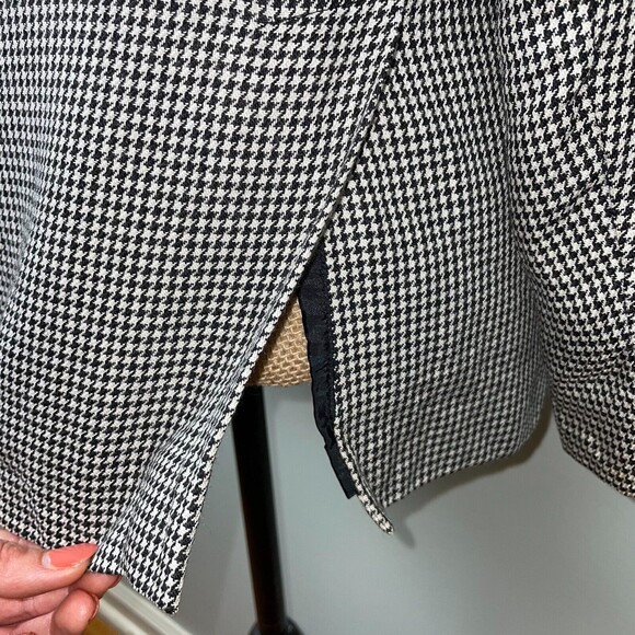 Jones & Co Vintage Houndstooth Gingham Blazer Wool Blend Black White Women's S - Picture 10 of 12